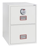 Phoenix Vertical Fire File 2 Drawer Filing Cabinet Elecronic Lock White FS2252E DD